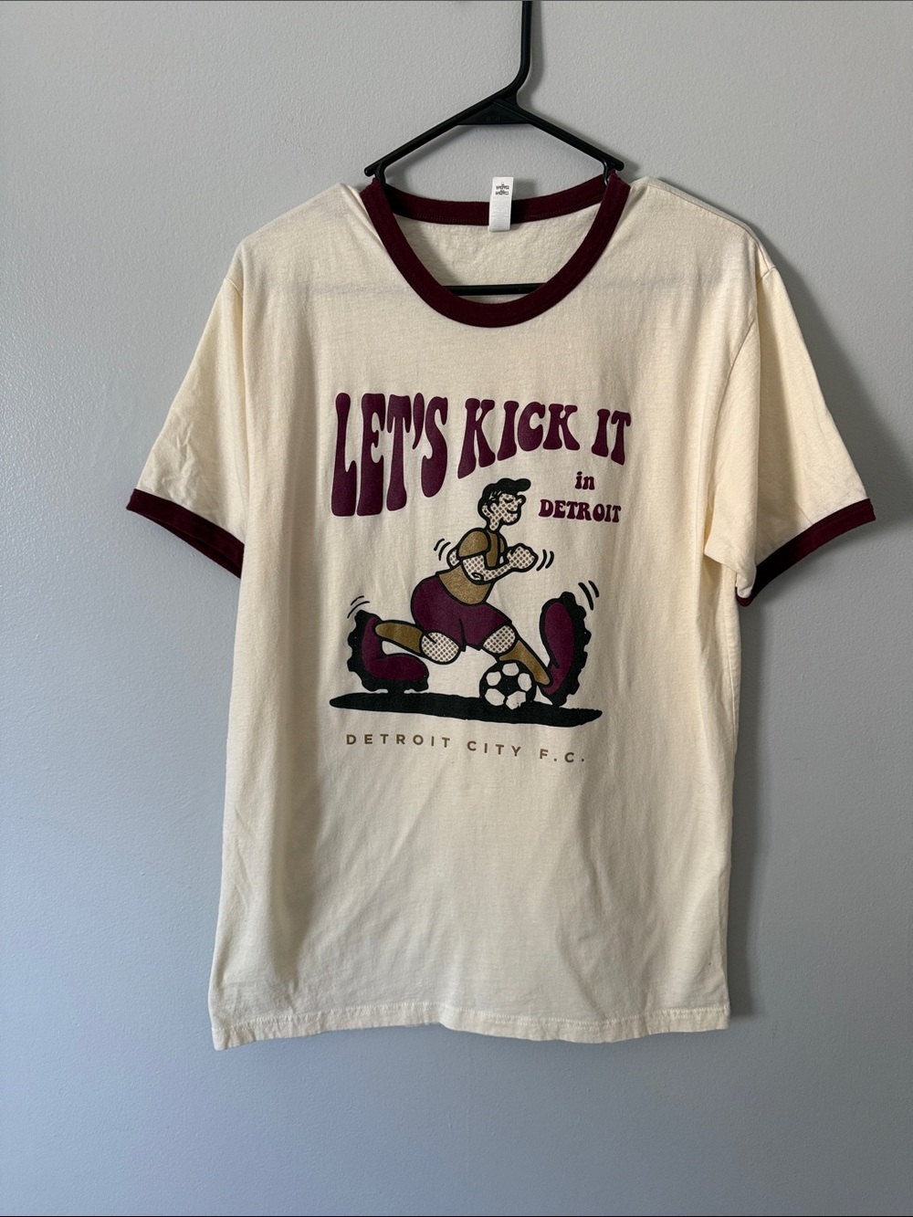 Detroit City F.C. "Let's Kick It" Cream Ringer Tee